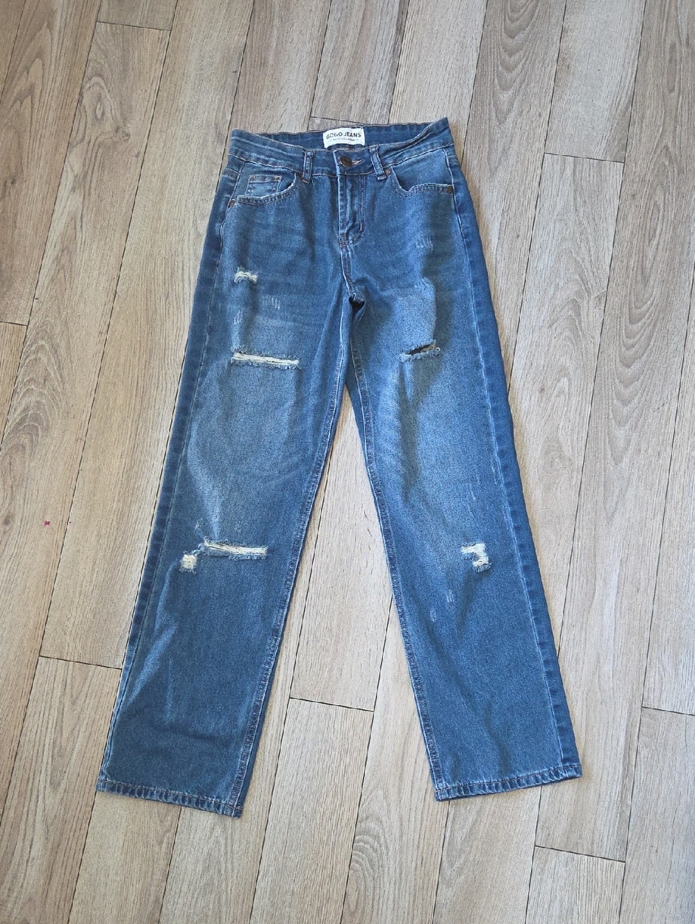 GOGO Jeans Women's Straight-Leg Distressed Jeans - Blue 0 24